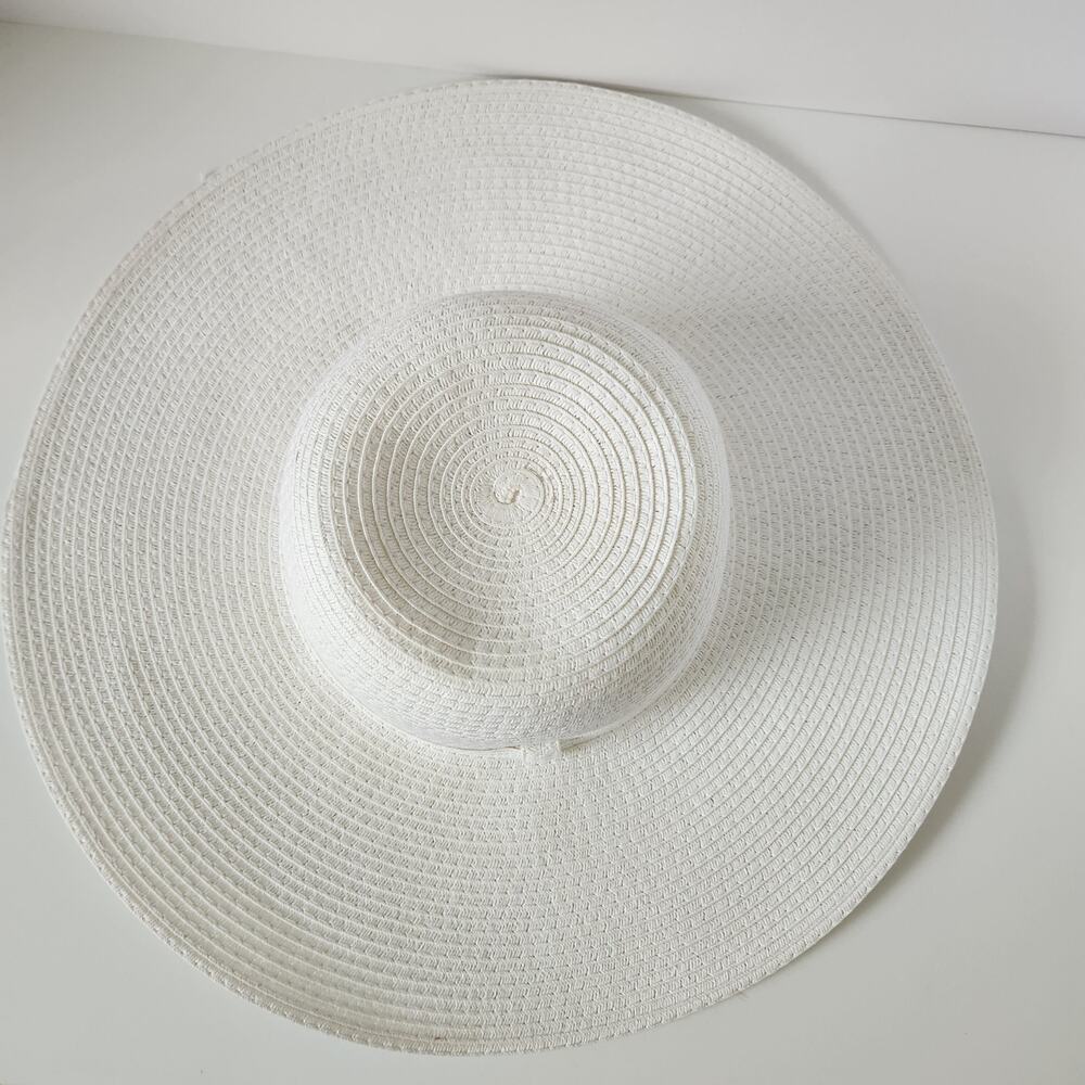 NWOT Shade & Shore White Target Straw Hat Paper Wide Brim Beach Sun Summer - Picture 2 of 10